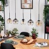Koyoto Hanglamp, Kogellampje, Hanglamp Natuurlijke kleuren, Zwart, 5-lichts