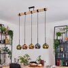 Koyoto Hanglamp, Kogellampje, Hanglamp Natuurlijke kleuren, Zwart, 5-lichts