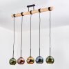 Koyoto Hanglamp, Kogellampje, Hanglamp Natuurlijke kleuren, Zwart, 5-lichts