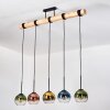 Koyoto Hanglamp, Kogellampje, Hanglamp Natuurlijke kleuren, Zwart, 5-lichts