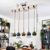 Koyoto Hanglamp, Kogellampje, Hanglamp Natuurlijke kleuren, Zwart, 5-lichts