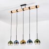 Koyoto Hanglamp, Kogellampje, Hanglamp Natuurlijke kleuren, Zwart, 5-lichts
