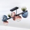 Chehalis Plafondlamp, Kogellampje Blauw, Groen, Duidelijk, Koperkleurig, 8-lichts