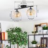 Ripoll Plafondlamp, Kogellampje Amber, Duidelijk, 2-lichts