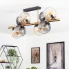 Koyoto Plafondlamp, Kogellampje Goud, Zwart, 8-lichts