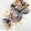 Koyoto Plafondlamp, Kogellampje Goud, Zwart, 8-lichts