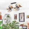 Koyoto Plafondlamp, Kogellampje Goud, Zwart, 8-lichts