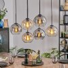 Koyoto Hanglamp, Kogellampje, Hanglamp Amber, Duidelijk, Rookkleurig, 6-lichts