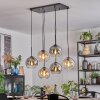 Koyoto Hanglamp, Kogellampje, Hanglamp Amber, Duidelijk, Rookkleurig, 6-lichts