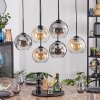 Koyoto Hanglamp, Kogellampje, Hanglamp Amber, Duidelijk, Rookkleurig, 6-lichts