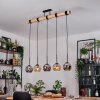 Koyoto Hanglamp, Kogellampje, Hanglamp Natuurlijke kleuren, Zwart, 5-lichts