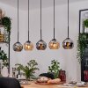 Koyoto Hanglamp, Kogellampje, Hanglamp Natuurlijke kleuren, Zwart, 5-lichts