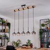 Koyoto Hanglamp, Kogellampje, Hanglamp Natuurlijke kleuren, Zwart, 5-lichts