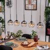 Koyoto Hanglamp, Kogellampje, Hanglamp Natuurlijke kleuren, Zwart, 5-lichts