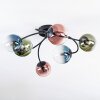 Chehalis Plafondlamp, Kogellampje Blauw, Groen, Duidelijk, Koperkleurig, 6-lichts