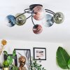 Chehalis Plafondlamp, Kogellampje Blauw, Groen, Duidelijk, Koperkleurig, 6-lichts