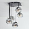 Ripoll Plafondlamp, Kogellampje Chroom, Duidelijk, Rookkleurig, 5-lichts