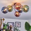 Chehalis Plafondlamp, Kogellampje 56 cm Blauw, Groen, Koperkleurig, 6-lichts