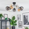 Koyoto Plafondlamp, Kogellampje Amber, Duidelijk, Rookkleurig, 7-lichts