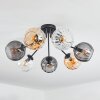 Koyoto Plafondlamp, Kogellampje Amber, Duidelijk, Rookkleurig, 7-lichts