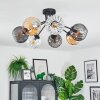 Koyoto Plafondlamp, Kogellampje Amber, Duidelijk, Rookkleurig, 7-lichts