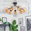 Koyoto Plafondlamp, Kogellampje Amber, 7-lichts