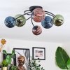 Chehalis Plafondlamp, Kogellampje Blauw, Groen, Koperkleurig, 6-lichts