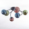 Chehalis Plafondlamp, Kogellampje Blauw, Groen, Koperkleurig, 6-lichts