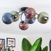 Chehalis Plafondlamp, Kogellampje 56 cm Blauw, Groen, Koperkleurig, 6-lichts