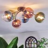 Chehalis Plafondlamp, Kogellampje 56 cm Blauw, Groen, Duidelijk, Koperkleurig, 6-lichts