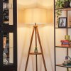 Flemming Staande lamp Hout donker, Zwart, 1-licht