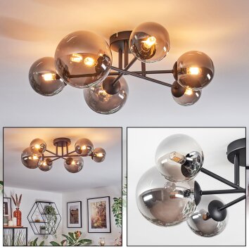 Chehalis Plafondlamp, Kogellampje 20 cm Rookkleurig, 6-lichts