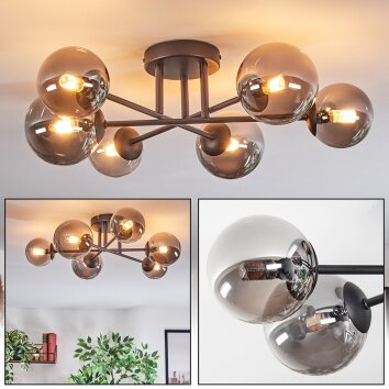 Chehalis Plafondlamp, Kogellampje 18 cm Rookkleurig, 6-lichts