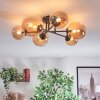 Chehalis Plafondlamp, Kogellampje 20 cm Amber, 6-lichts