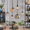 Koyoto Hanglamp, Kogellampje, Hanglamp Amber, Duidelijk, Rookkleurig, 6-lichts
