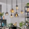 Koyoto Hanglamp, Kogellampje, Hanglamp Amber, Duidelijk, Rookkleurig, 6-lichts