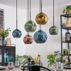 Ripoll Hanglamp, Kogellampje, Hanglamp Blauw, Goud, Groen, Koperkleurig, 6-lichts