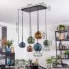 Ripoll Hanglamp, Kogellampje, Hanglamp Blauw, Goud, Groen, Koperkleurig, 6-lichts