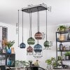 Koyoto Hanglamp, Kogellampje, Hanglamp Blauw, Groen, Koperkleurig, 6-lichts