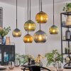 Koyoto Hanglamp, Kogellampje, Hanglamp Blauw, Goud, Groen, 6-lichts