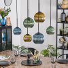 Koyoto Hanglamp, Kogellampje, Hanglamp Blauw, Goud, Groen, 6-lichts