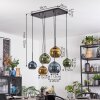 Koyoto Hanglamp, Kogellampje, Hanglamp Blauw, Goud, Groen, 6-lichts