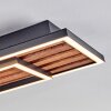 Meron Plafondlamp LED houtlook, Zwart, 1-licht