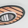 Meron Plafondlamp LED houtlook, Zwart, 1-licht