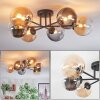 Chehalis Plafondlamp, Kogellampje Amber, Duidelijk, Rookkleurig, 6-lichts
