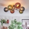 Chehalis Plafondlamp, Kogellampje Blauw, Groen, Koperkleurig, 6-lichts