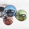 Chehalis Plafondlamp, Kogellampje Blauw, Groen, Koperkleurig, 6-lichts