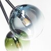 Chehalis Plafondlamp, Kogellampje Blauw, Groen, Duidelijk, Koperkleurig, 6-lichts