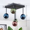 Chehalis Plafondlamp, Kogellampje Blauw, Groen, Koperkleurig, 5-lichts