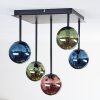 Chehalis Plafondlamp, Kogellampje Blauw, Groen, Koperkleurig, 5-lichts